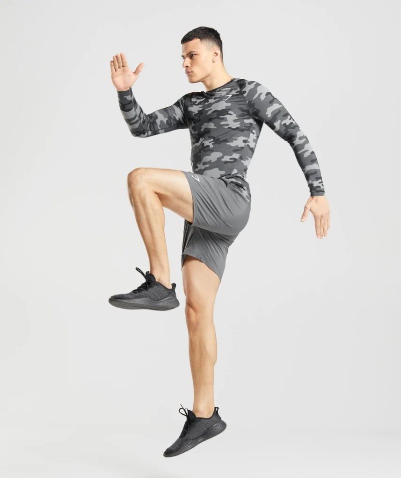 Koszulki Gymshark Element Baselayer Long Sleeve Top Męskie Camo | PL 583LPU